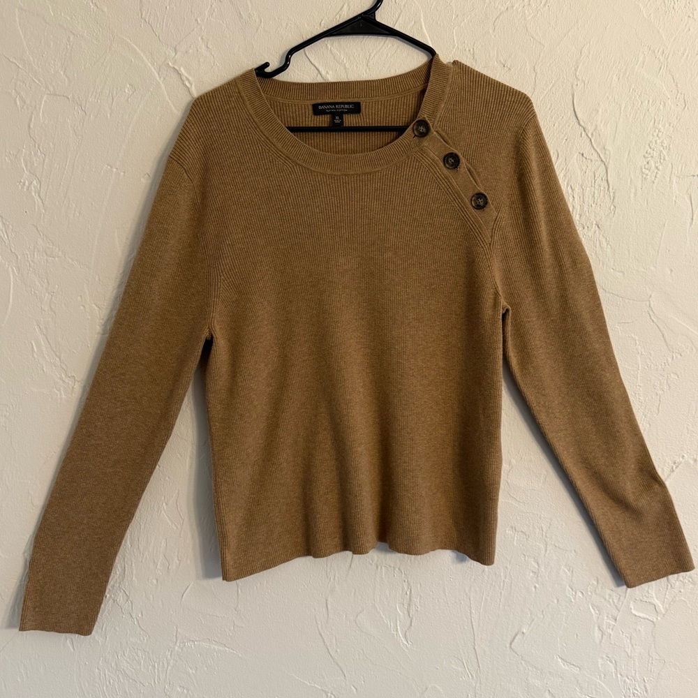 Banana Republic Tan Supima Cotton Sweater